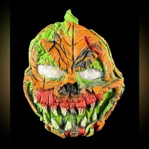 Rubies SCARY Creepy EVIL PUMPKIN MASK Jack O Lantern Halloween Costume Cosplay.